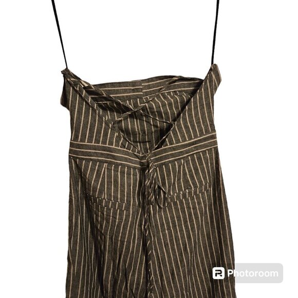 Fashion On Earth Wide Leg Linen/Cotton Jumpsuit‎ Women's Size Medium Gray - Picture 2 of 6